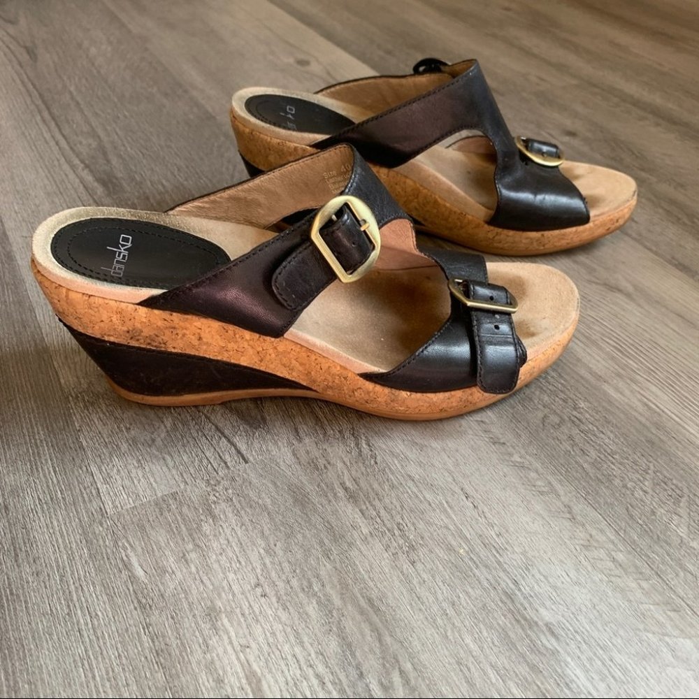 Dansko Carla Full Grain, Black, Size 40 Slip On Sandals